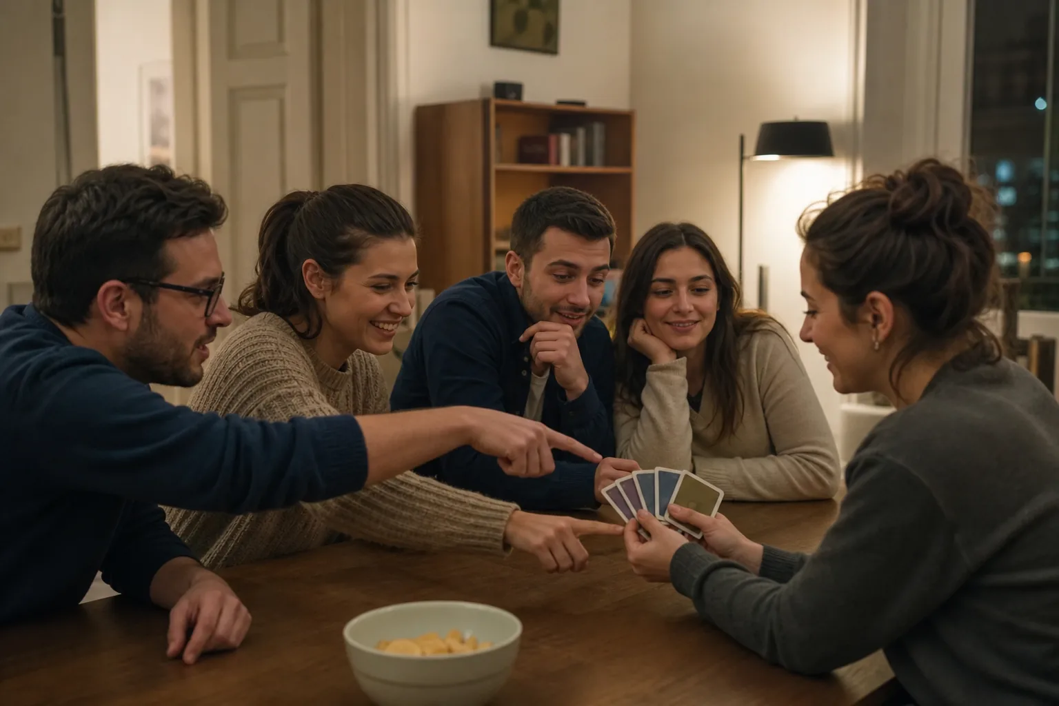 Приятели избират игра за вечер у дома