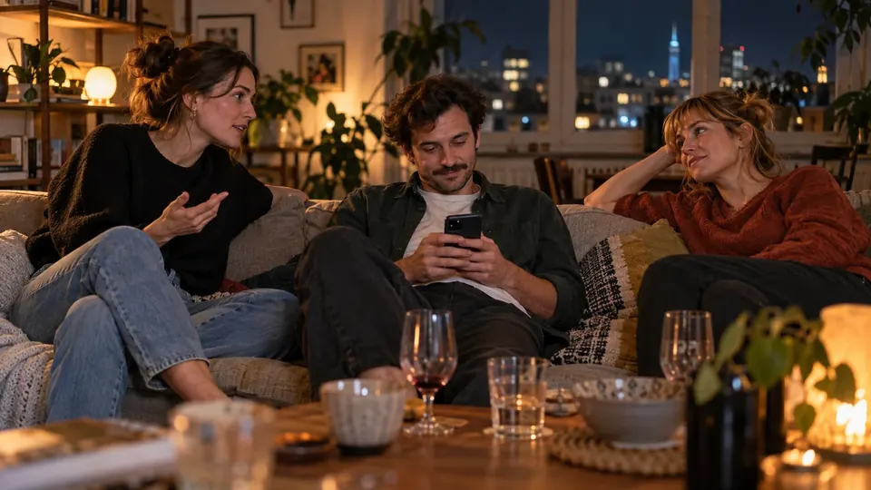 Später Abend: die Runde will noch eine Frage