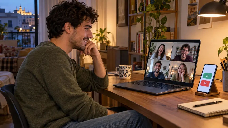 Jugando por videollamada: amigos en el portátil, respuestas en el móvil