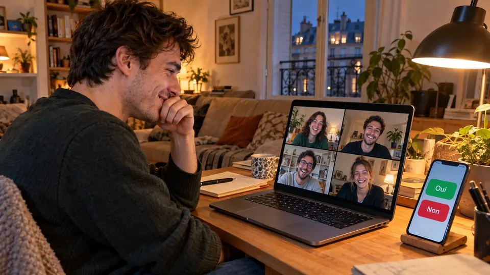 Jouer en visio : les amis sur l’ordinateur, les réponses sur le téléphone