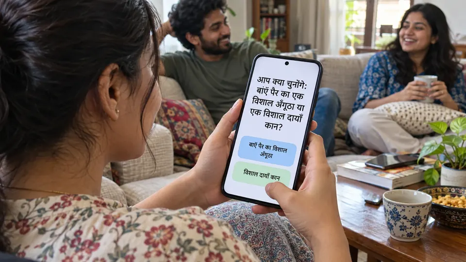 फ़ोन स्क्रीन पर दो बटन वाला आप क्या चुनेंगे सवाल