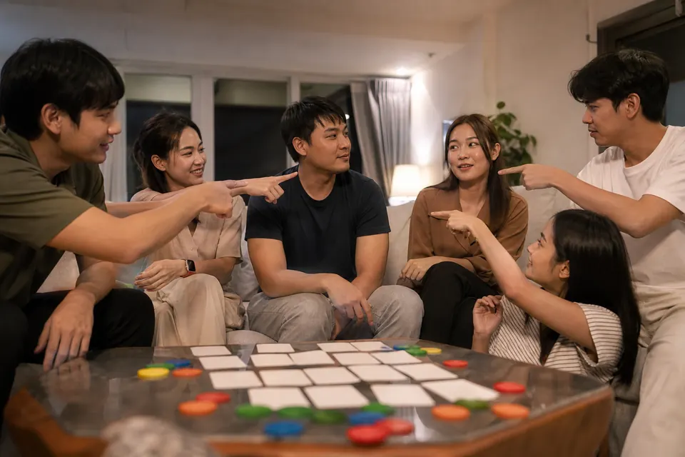 ผู้เล่นยกมือโหวตในเกม
