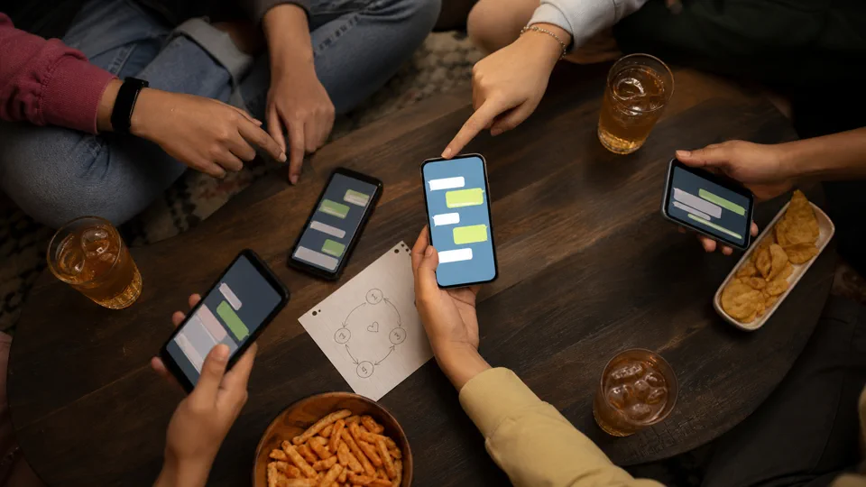 Ponsel dan urutan giliran permainan chat