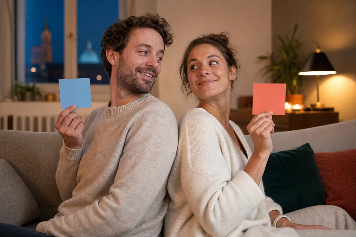 Couple comparant deux réponses