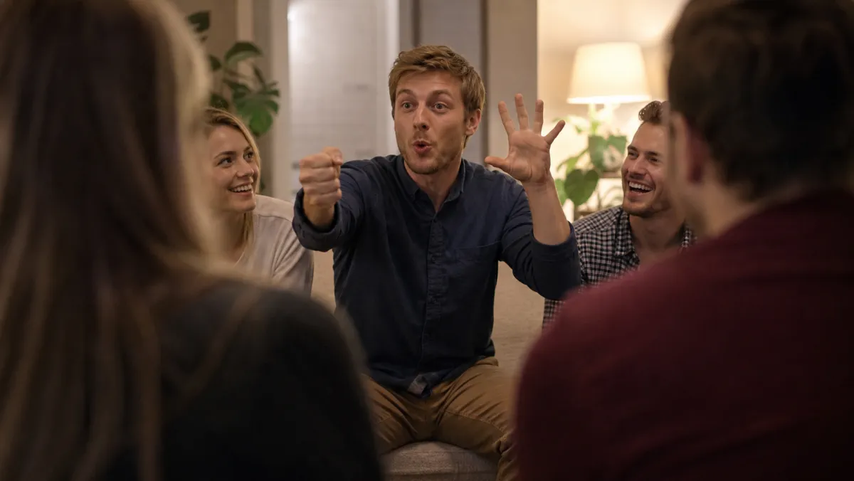 En spelare visar en charad