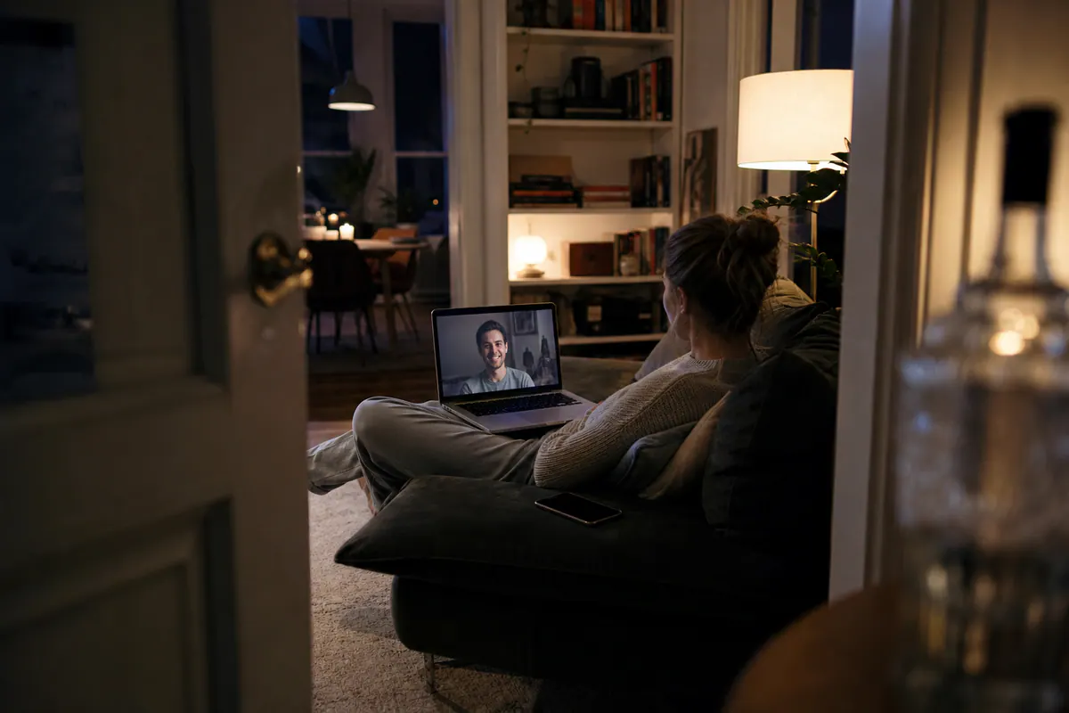 Fin de soirée de jeux en couple à distance