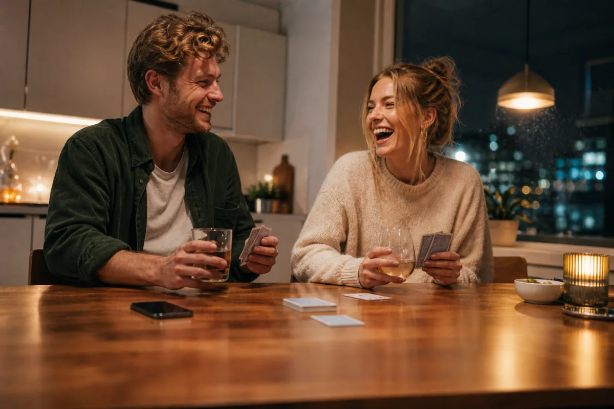 Två personer vid ett spel
