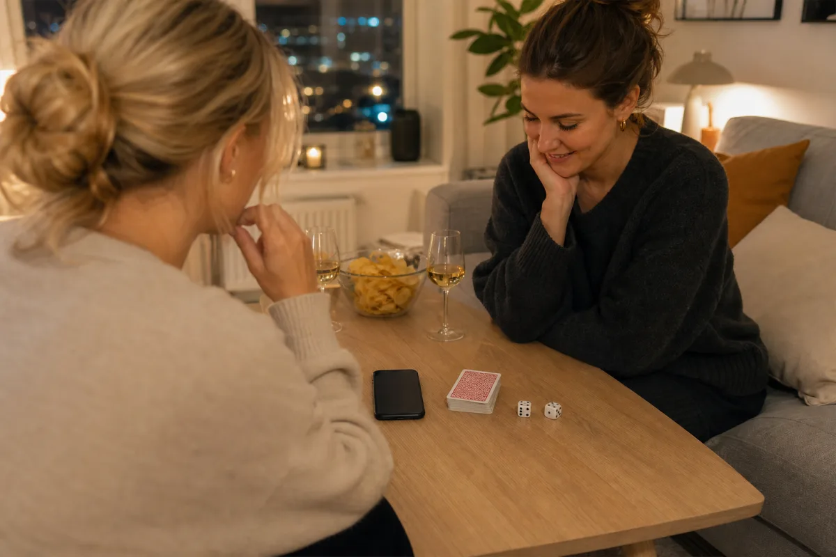 Två vänner väljer spel