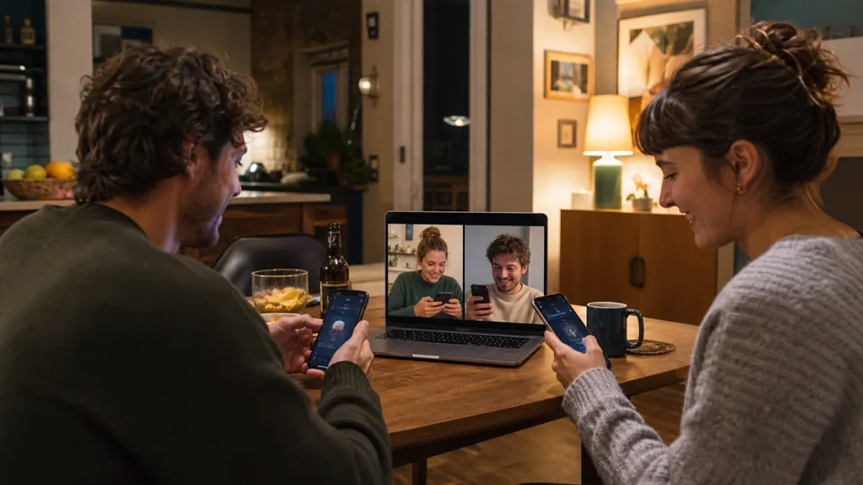 Participants consultant leurs rôles sur plusieurs téléphones