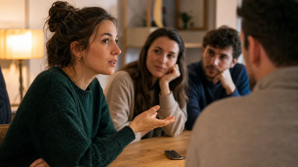 Joueuse posant une question subtile au groupe