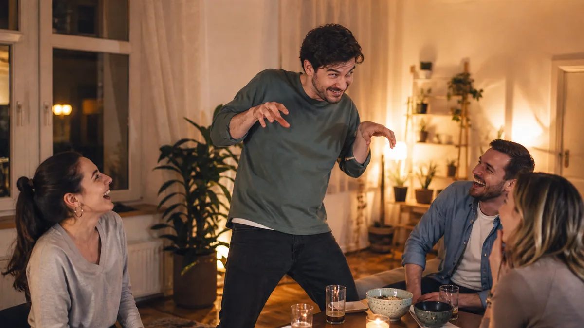 Játékos vicces kihívást mutat be a társaságnak