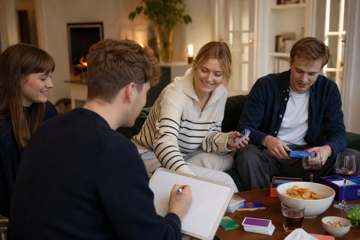 Venner afslutter en festlig runde
