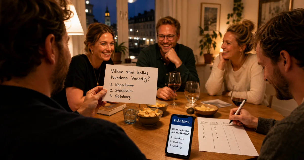 Vuxna spelar quiz