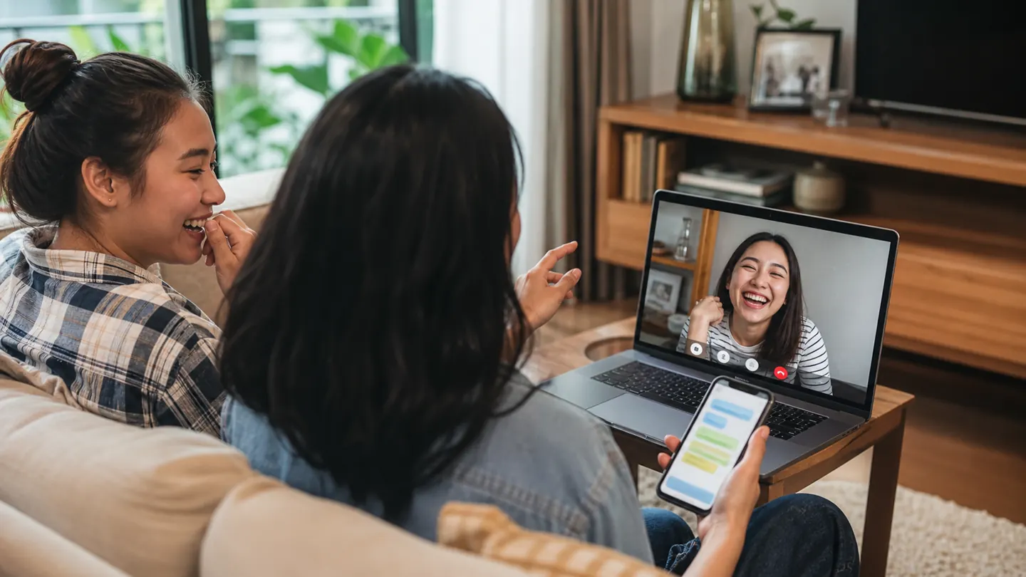 Teman-teman Indonesia tertawa saat bermain Pernah Tidak Pernah