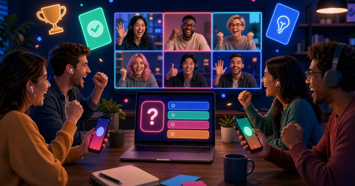 Amis réunis autour d’un quiz Halloween