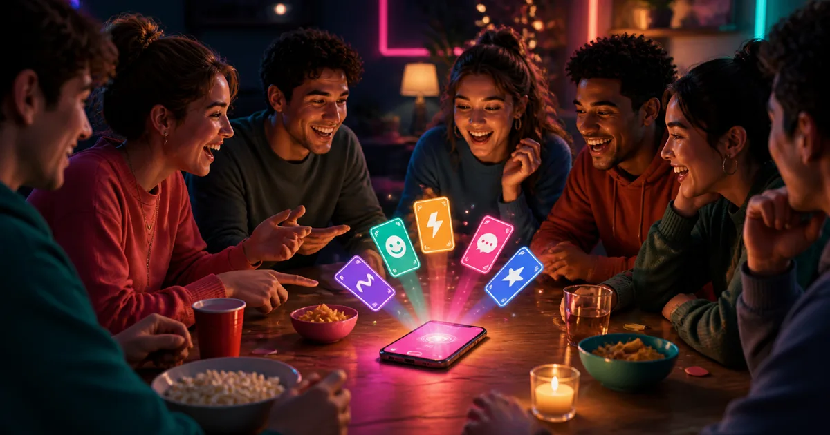 Amis français jouant à un quiz Halloween