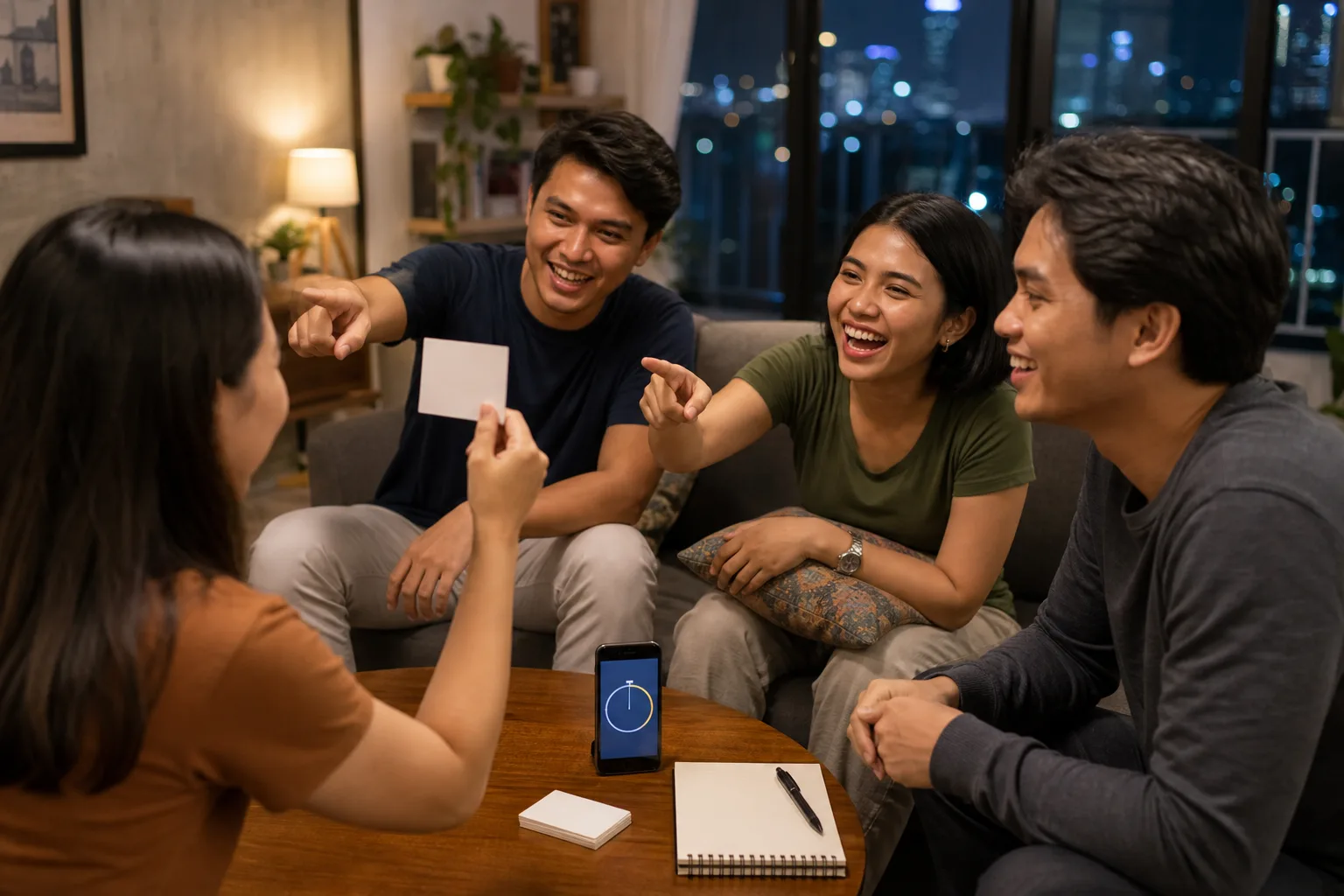 Teman-teman Indonesia memainkan game tebak kata