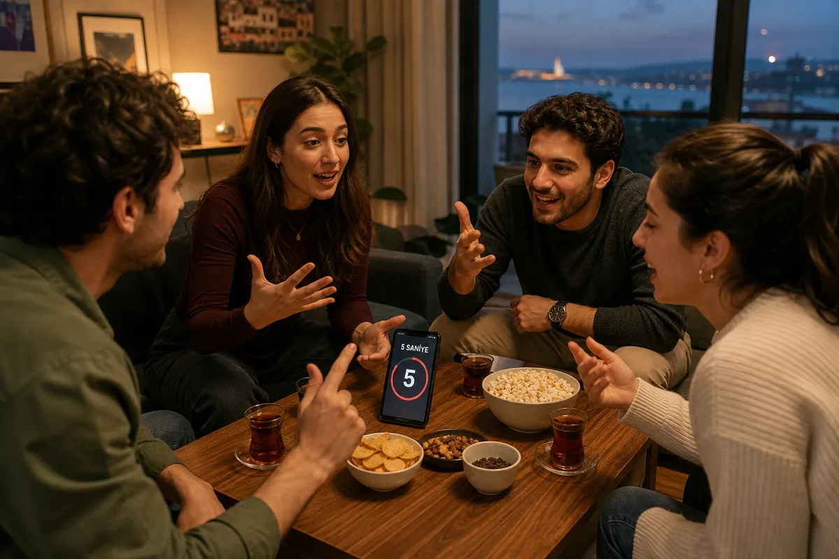 5 saniye oyunu oynayan arkadaşlar