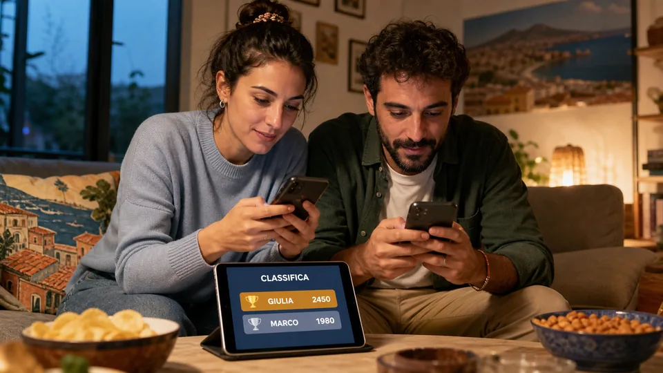 Coppia in una sfida quiz online