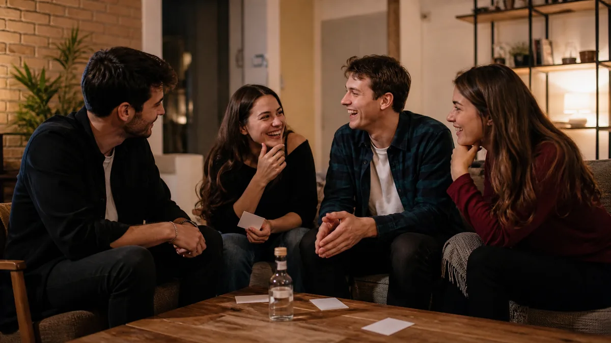 Baráti társaság Felelsz vagy mersz játék közben