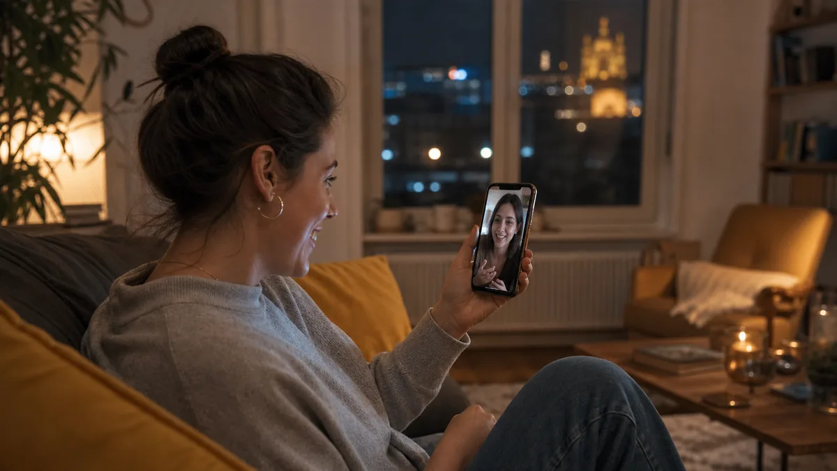 Két magyar barát videóhívásban játszik telefonon
