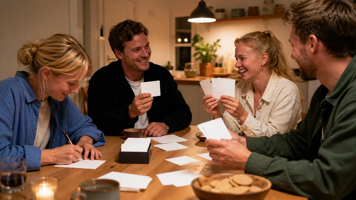 Venner vælger kort til en spørgerunde