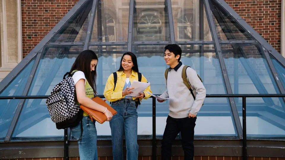 Students talking before a group activity