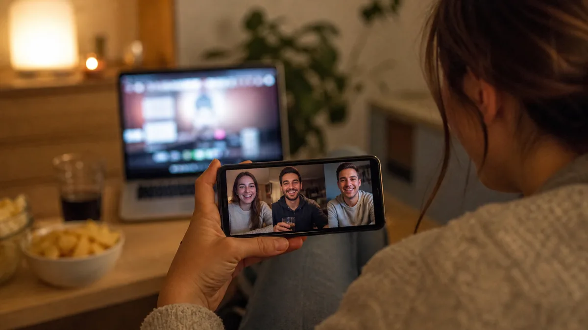 Prijatelji igraju na video-pozivu