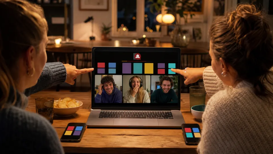 Vänner röstar under ett videosamtal