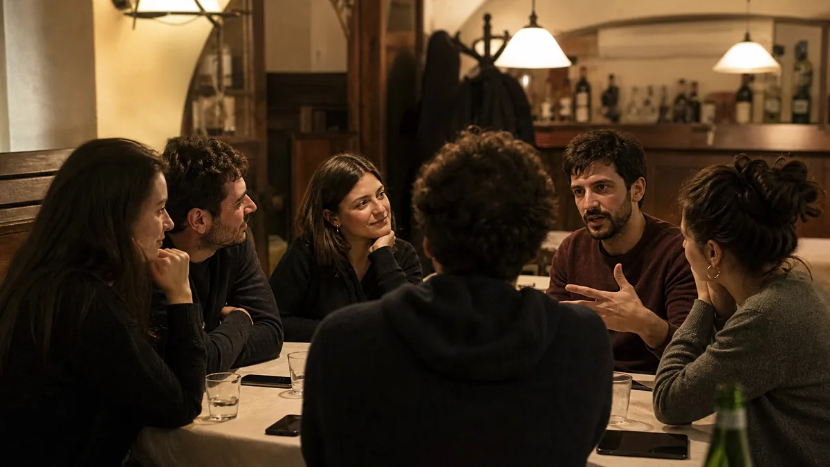 Amici giocano e chiamano altri partecipanti