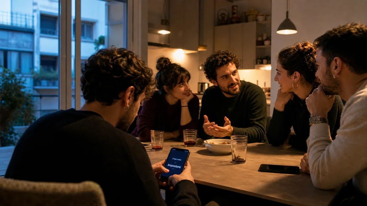 Amici giocano all’Impostore in casa