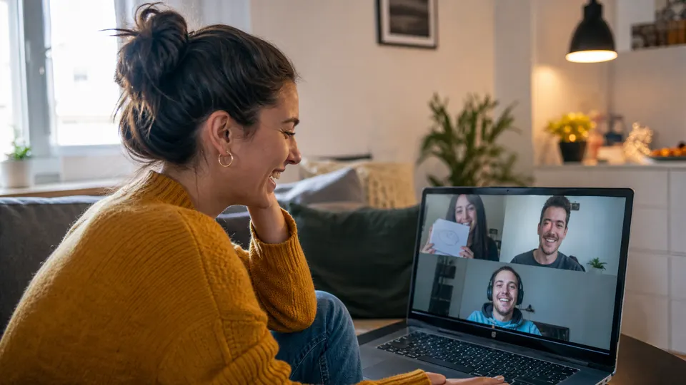 Prijatelji igraju preko videopoziva