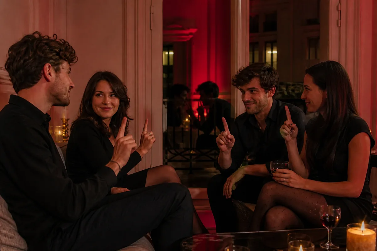 Soirée intime éclairée en rouge pour une partie Je n’ai jamais hot