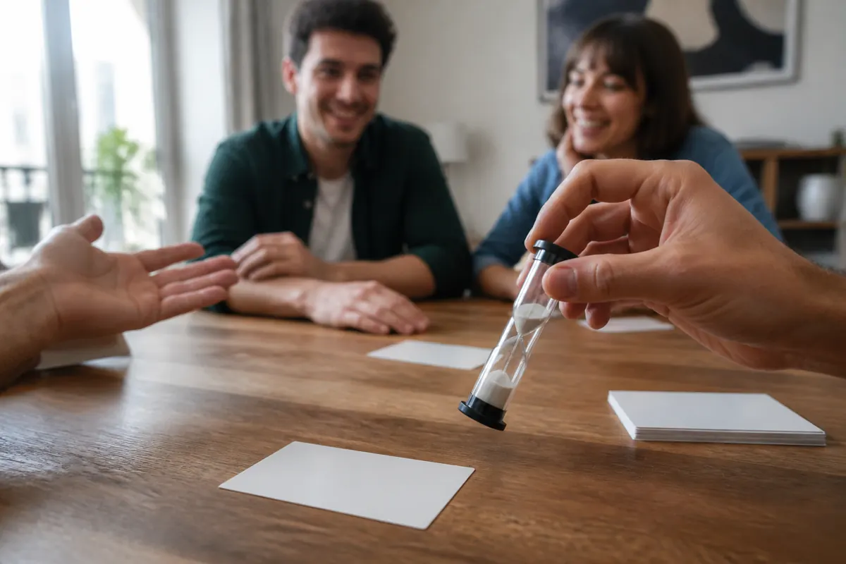 Main lançant un minuteur pendant une partie