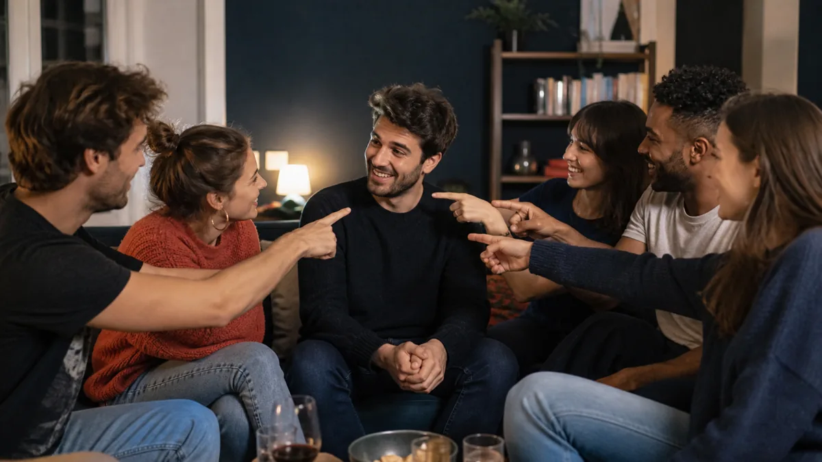 Amis votant simultanément pendant un quiz d’amitié