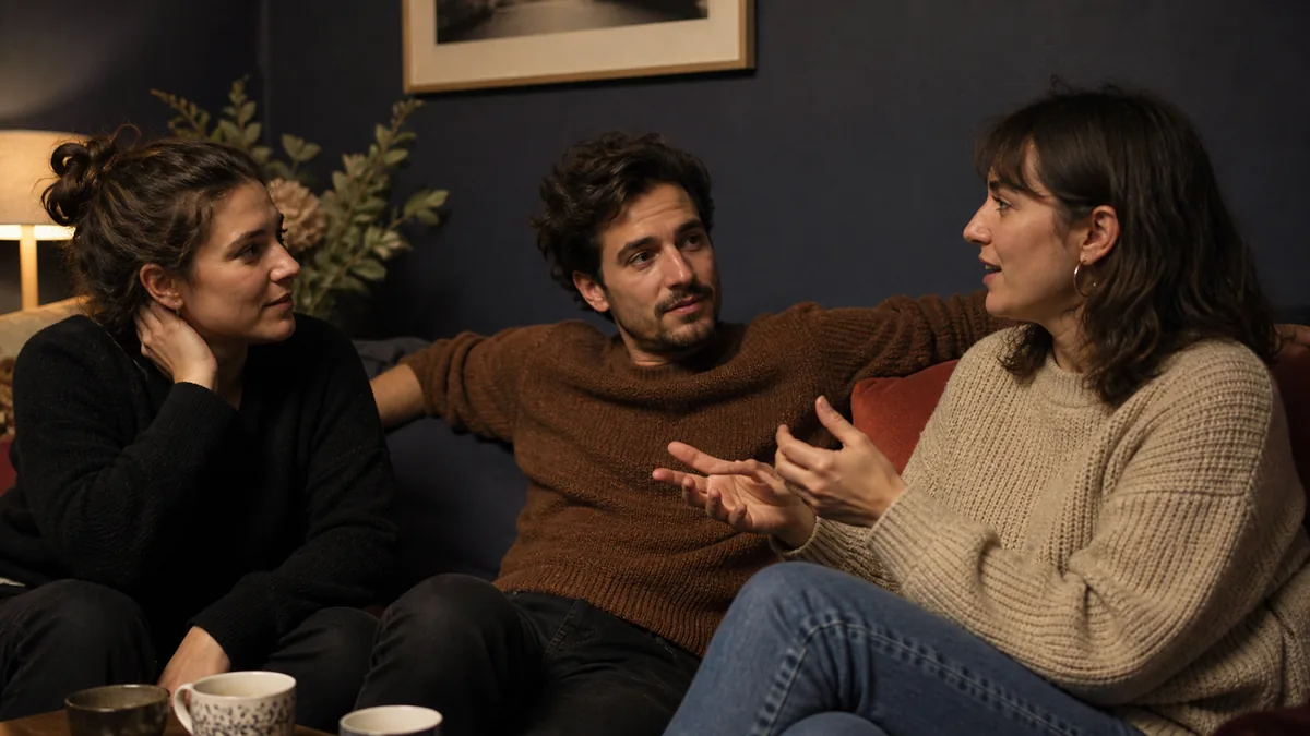 Amis échangeant calmement lors d’une conversation profonde