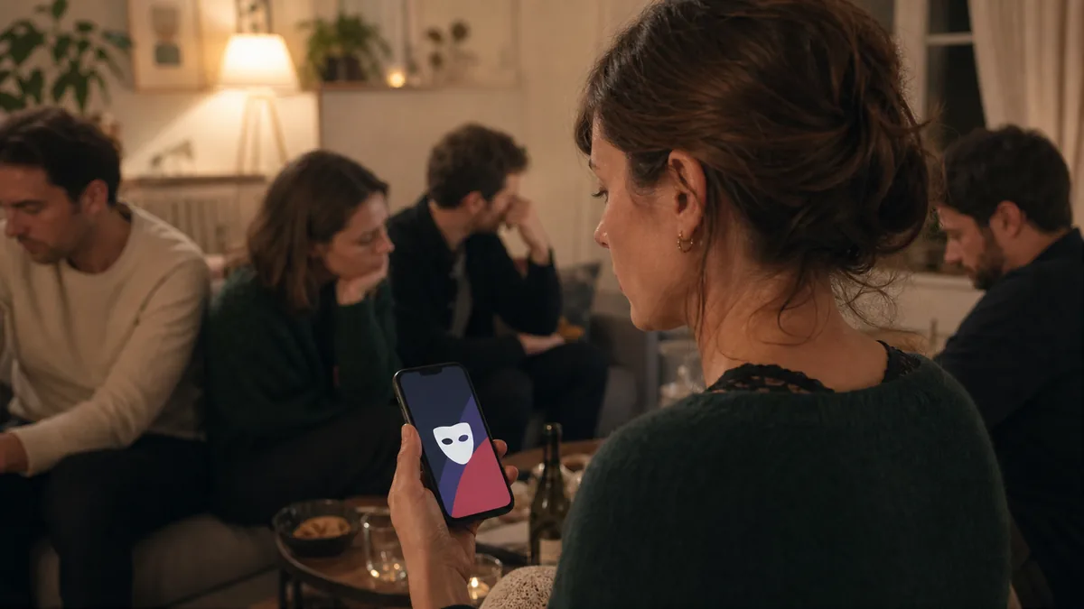 Joueuse découvrant discrètement son rôle d’imposteur