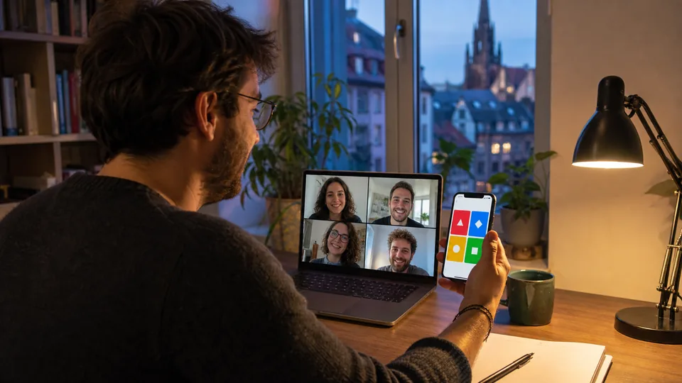 Quiz en ligne partagé pendant un appel vidéo
