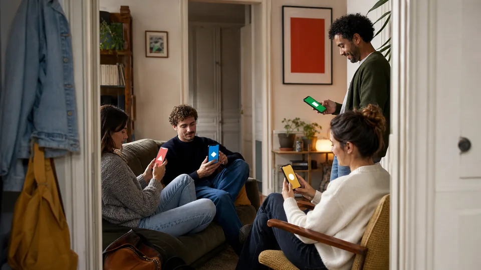 Participants prêts à rejoindre un quiz depuis leurs téléphones