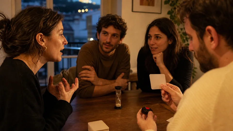 Une équipe tente de deviner un mot pendant une manche