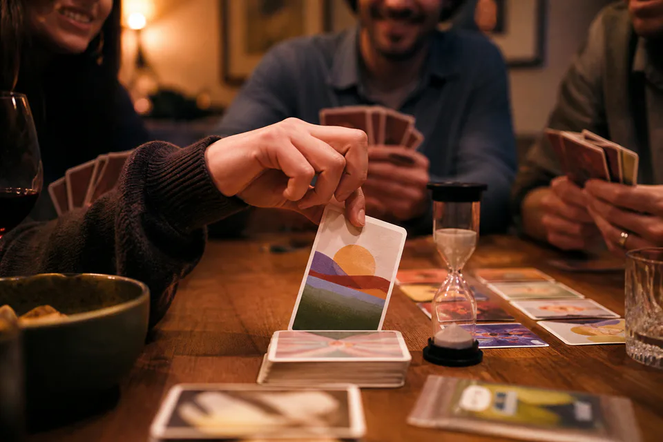 Carte tirée pendant un jeu de société entre amis