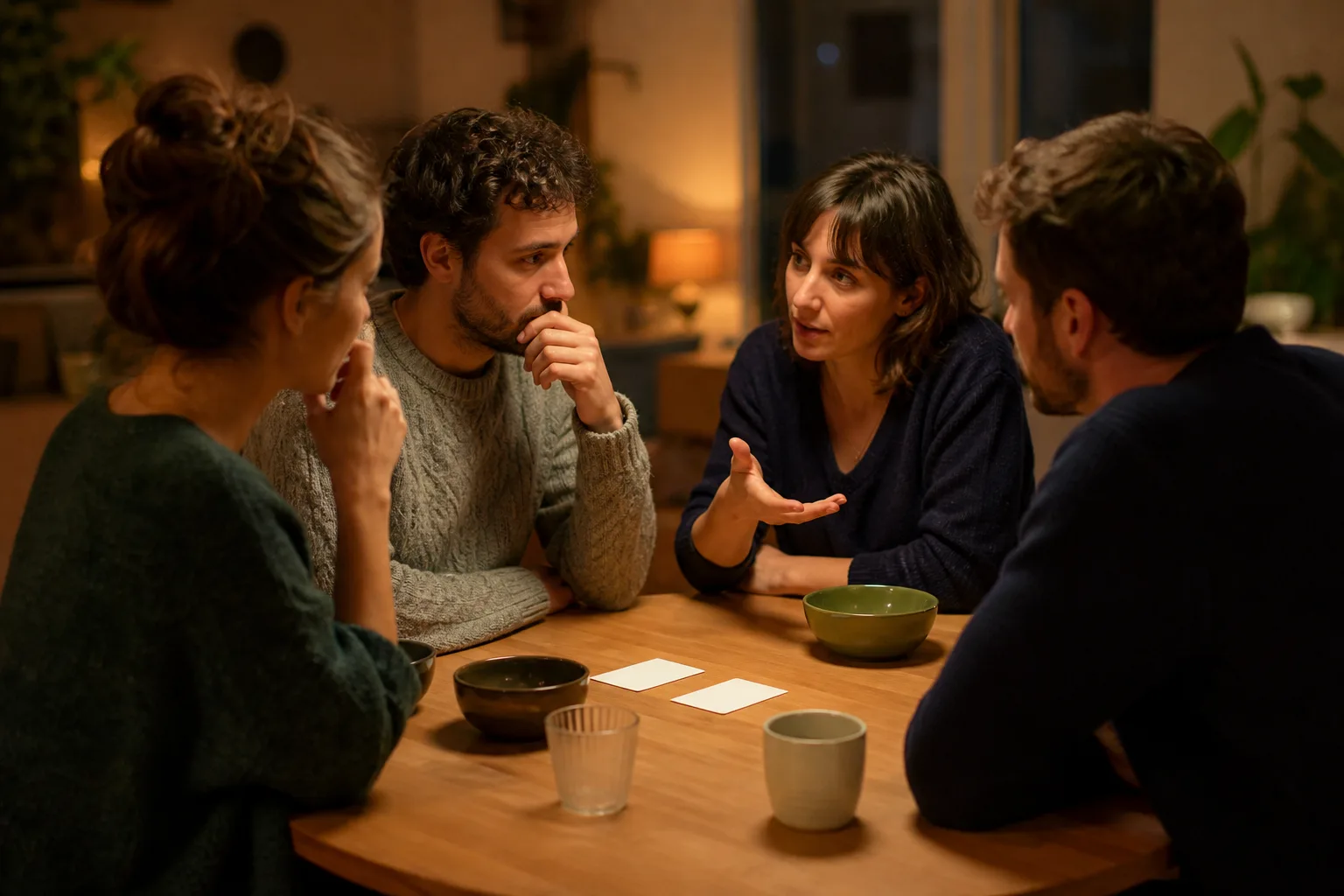 Couple échangeant une réponse à une question tu préfères
