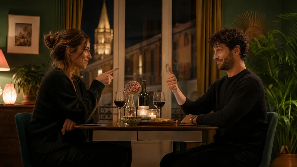 Couple français jouant à Préfères-tu lors d’un rendez-vous
