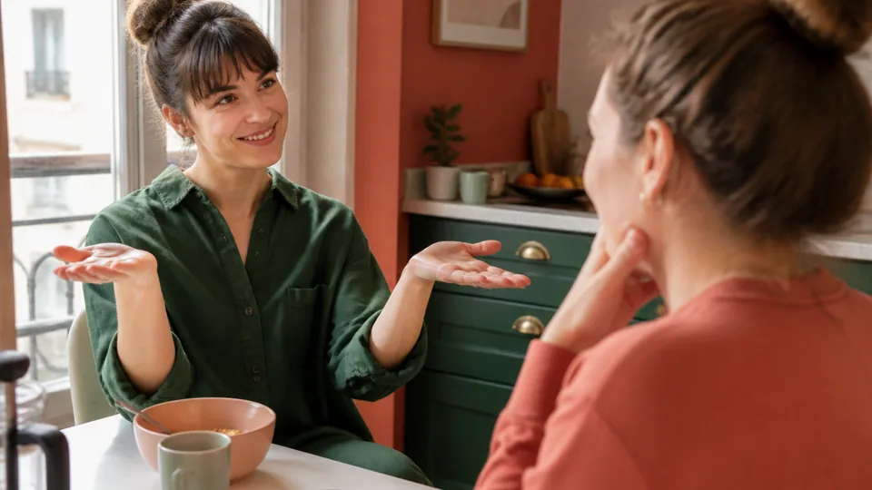 Deux amis choisissant entre deux options pendant un jeu
