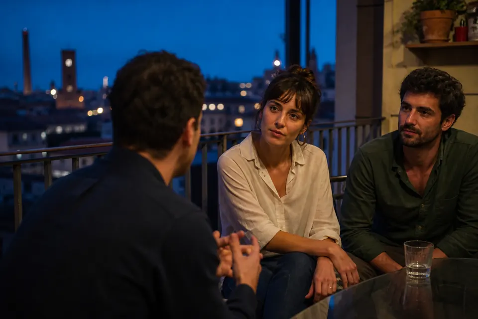 Amici discutono un dilemma profondo