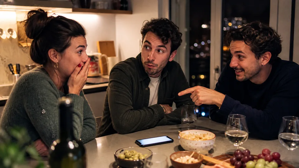 Amis surpris par une question gênante pendant une soirée