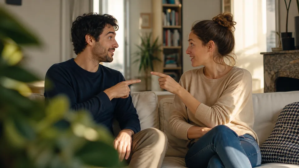 Couple comparant ses réponses au jeu