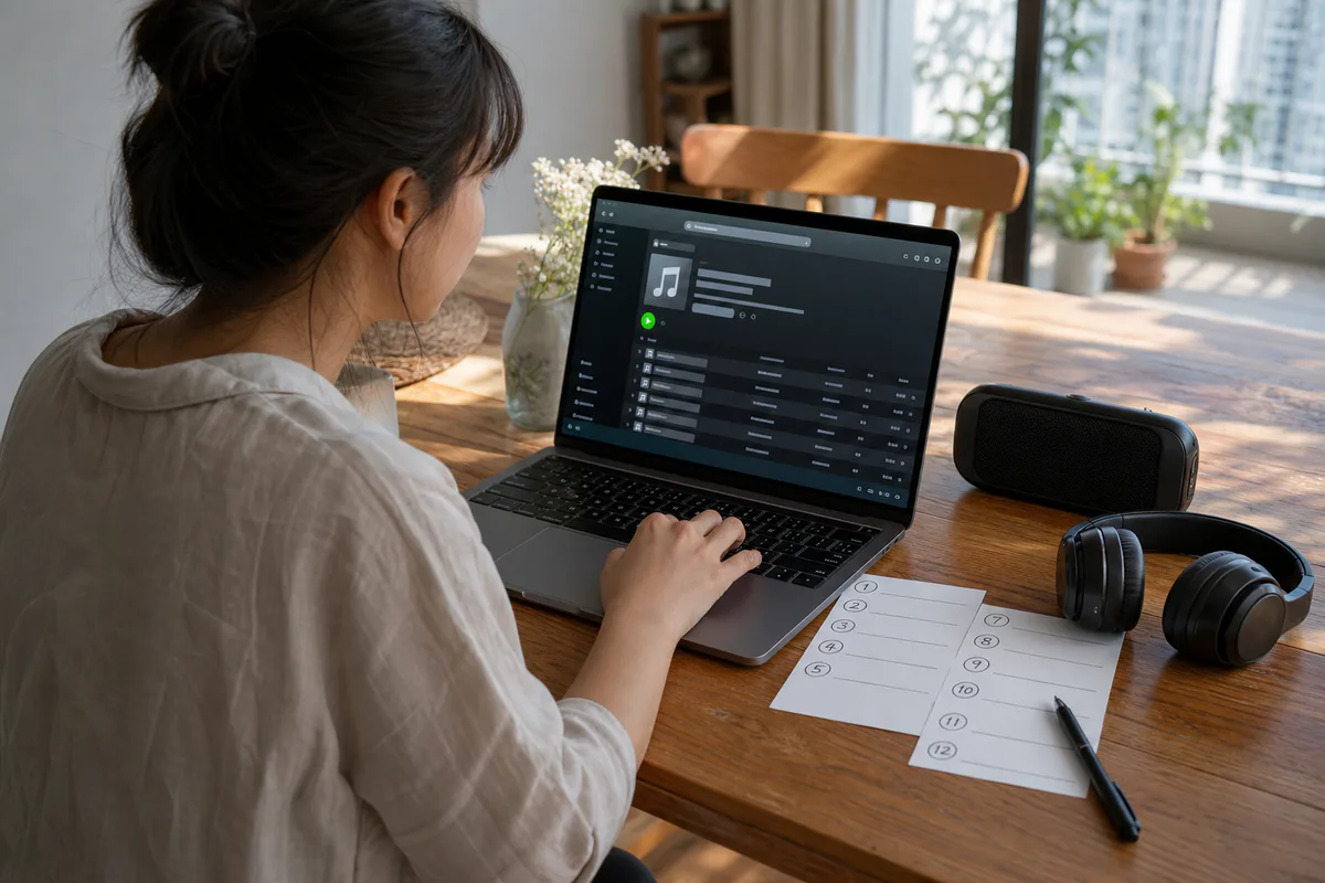 Người dẫn chuẩn bị playlist cho quiz âm nhạc