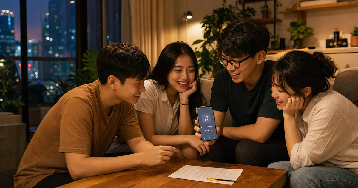 Nhóm bạn Việt Nam chơi quiz âm nhạc
