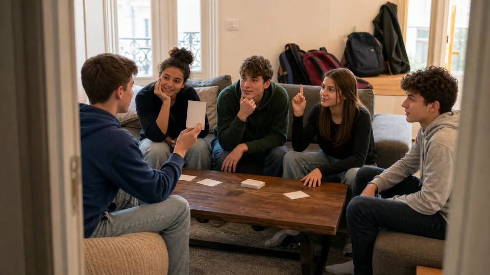 Adolescents jouant à un quiz d’amitié